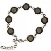Bracelet sertis pour cabochons ronds fond plat 10 mm bronze x1