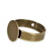Bague réglable plateau pour cabochon rond fond plat 12 mm bronze x1