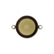 Intercalaire serti pour cabochon fond plat 18 mm bronze x1