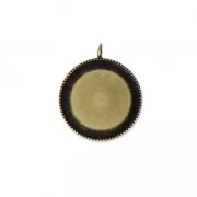 Serti pendentif éco pour cabochon fond plat 18 mm bronze x1
