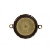 Intercalaire serti pour cabochon fond plat 20 mm bronze x1|raw }}