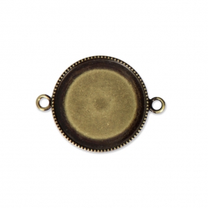 Intercalaire serti pour cabochon fond plat 20 mm bronze x1