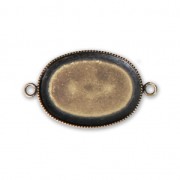 Intercalaire serti pour cabochon ovale fond plat 25x18 mm bronze x1
