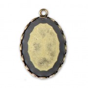 Serti pendentif pour cabochon ovale fond plat 25x18 mm bronze x1