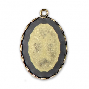 Serti pendentif pour cabochon ovale fond plat 25x18 mm bronze x1