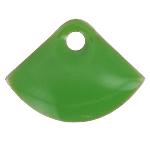 Sequins éventail en métal et résine époxy 7x10 mm Vert x6