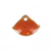 Sequins éventail en métal et résine époxy 7x10 mm Terracotta x6