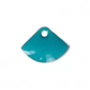 Sequins éventail en métal et résine époxy 7x10 mm Green Turquoise x6