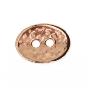 Bouton ovale martelé 14x10 mm doré rose x1