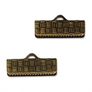 Embouts à serrer décorés 16 mm bronze x4