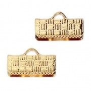 Embouts à serrer décorés 13 mm - Doré à l'Or fin x4|raw }}