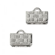 Embouts à serrer décorés 10 mm rhodié x4|raw }}