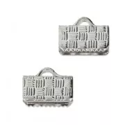 Embouts à serrer décorés 10 mm rhodié x4