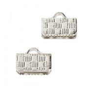 Embouts à serrer décorés 10 mm Placage Argent fin x4