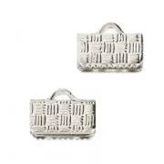 Embouts à serrer décorés 10 mm Placage Argent fin x4