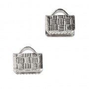 Embouts à serrer décorés  8 mm rhodié x4