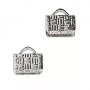 Embouts à serrer décorés 8 mm rhodié x4