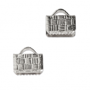 Embouts à serrer décorés 8 mm rhodié x4