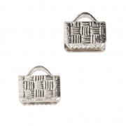 Embouts à serrer décorés 8 mm Placage Argent fin x10