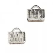 Embouts à serrer décorés 8 mm Placage Argent fin x10