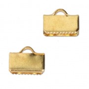 Embouts à serrer lisses et griffes 10 mm doré à l'or fin x4