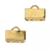 Embouts à serrer lisses et griffes 10 mm doré à l'or fin x4