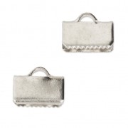 Embouts à serrer lisses 10 mm Placage Argent fin x4