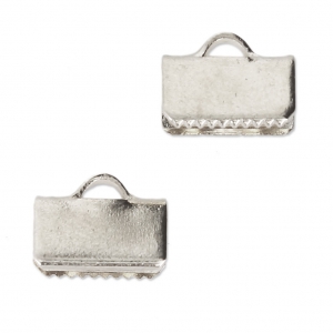 Embouts à serrer lisses 10 mm Placage Argent fin x4