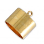 Embouts cylindriques pour cordon 10 mm - Doré à l'Or fin x4|raw }}