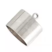 Embouts cylindriques pour cordon 10 mm Placage Argent fin x4