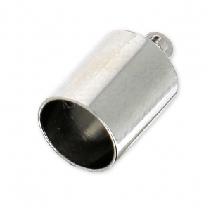 Embouts cylindriques pour cordon 6 mm rhodié x4