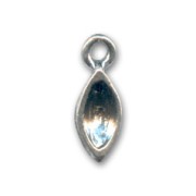 Pendentif navette PureCrystal 16 mm argenté vieilli|raw }}