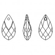 Pendentif Poire haut métallisé 6565 18 mm Crystal Light Chrome x1