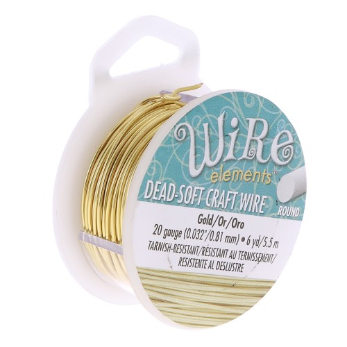 Fil de cuivre Craft Wire souple 0.81 mm doré anti-ternissement x 5.48 m