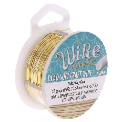 Fil de cuivre Craft Wire souple 0.64 mm doré anti-ternissement x 7.31 m
