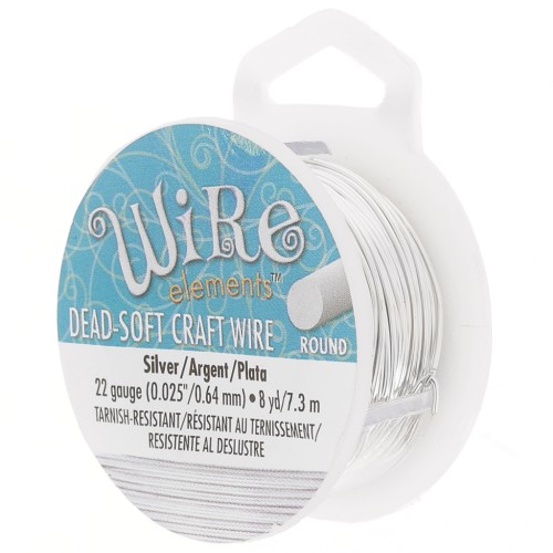 Fil de cuivre Craft Wire souple 0.64 mm - Argenté anti-ternissement x7.31m