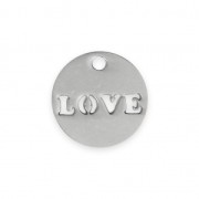 Sequin rond ajouré LOVE 12 mm en Acier inoxydable x1|raw }}