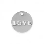 Sequin rond ajouré LOVE 12 mm en Acier inoxydable x1