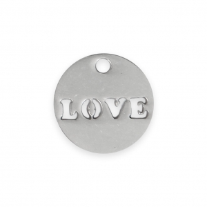 Sequin rond ajouré LOVE 12 mm en Acier inoxydable x1