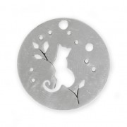 Sequin rond ajouré chat 20 mm en Acier inoxydable x1|raw }}