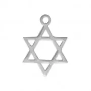 Breloque étoile de David 16.5x12 mm en Acier inoxydable x1
