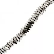Mini rondelles rhombus imitation hématite 3x1.1 mm Labrador x40 cm