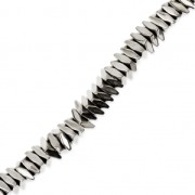 Mini rondelles rhombus imitation hématite 3x1.2 mm Labrador x40 cm