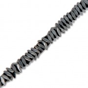 Mini rondelles rhombus imitation hématite 3x1.2 mm Jet Hematite x38 cm