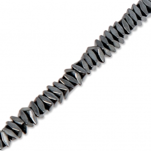 Mini rondelles rhombus imitation hématite 3x1.2 mm Jet Hematite x38 cm
