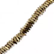 Mini rondelles rhombus imitation hématite 3x1.2 mm Golden x40 cm