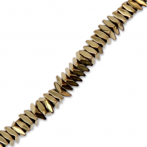 Mini rondelles rhombus imitation hématite 3x1.2 mm Golden x40 cm