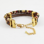 Fermoir mousqueton allongé décor quadrillé 12 mm doré x1