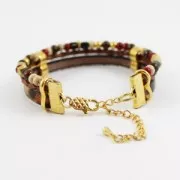 Fermoir mousqueton allongé décor quadrillé 12 mm doré x1