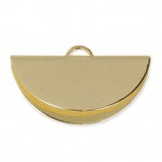 Embout pince demi-lune 28x15 mm doré à l'or fin x1